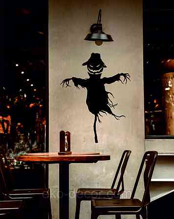 Декоративне настінне Панно «Пугало. Гелловін », Декор на стіну 110*87 см, Чорний Київ