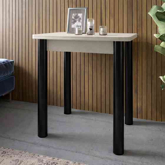 Обеденный стол раскладной LION Нота Мини черные ножки Бетон Style 60x70/70x120 (LION-045145) Львов