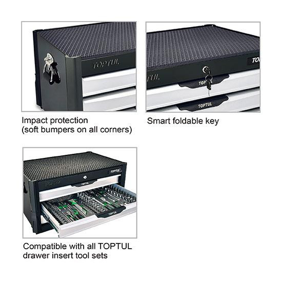 Ящик для инструмента 3 секции BUMPER SERIES (черный) TOPTUL TBAP0307 Одесса - изображение 2
