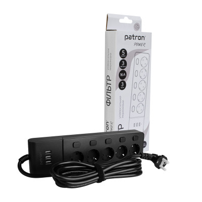 Сетевой фильтр питания Patron SP1653-USB (EXT-PN-SP-1653-USB) Винница - изображение 3