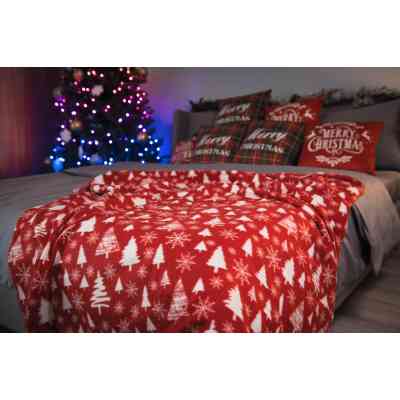 Плед Ardesto Christmas Fleece 130x160см, 100% поліестер, засніжені ялинки (ART0715PB) Вінниця