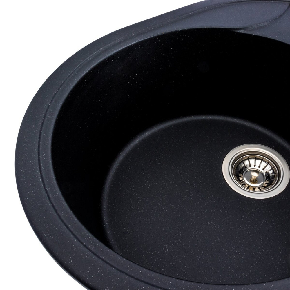 Гранітна мийка для кухні Platinum 5847 ONYX матова (чорний металік) Коломыя - изображение 5