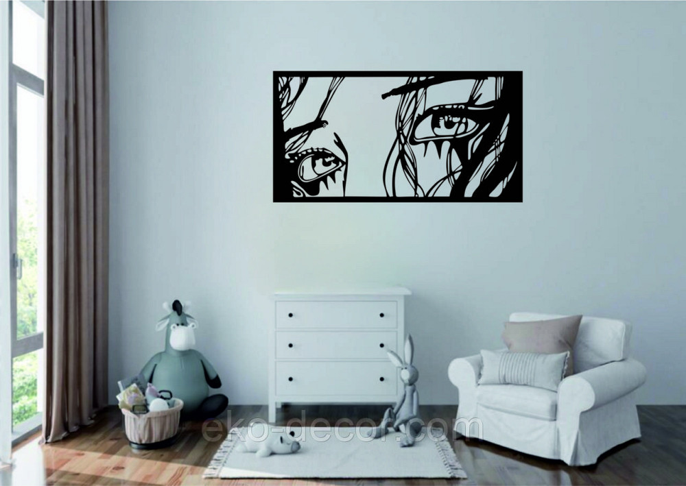 Декоративное настенное Панно «Девушка» Декор на стену 110*58 см, Черный Киев - изображение 8