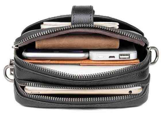 Сумка чоловіча шкіряна флотар Vintage 14969 Чорна Київ