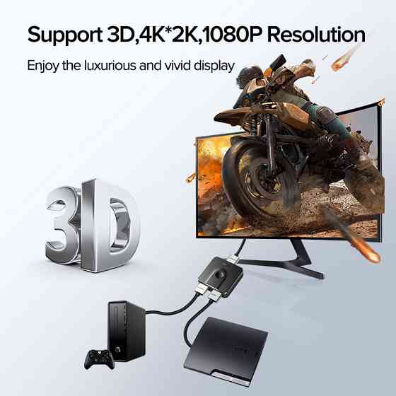 Двонаправлений перемикач HDMI 2.0 Ugreen CM217 (Чорний) Николаев