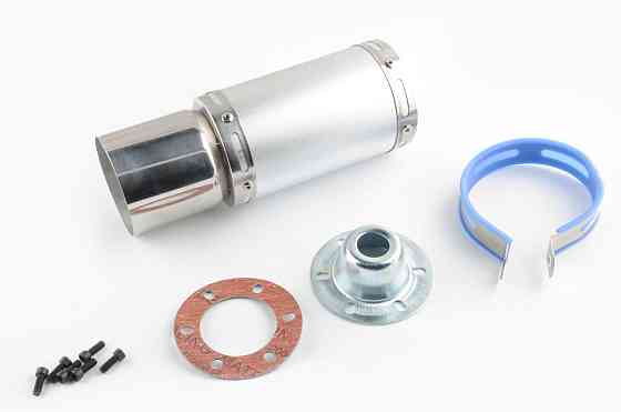 Глушник (тюнінг) 170 * 100mm, кріп. Ø78mm (нержавіюча сталь, короткий, хром, прямоток, mod:3) Київ