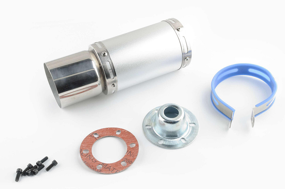 Глушник (тюнінг) 170 * 100mm, кріп. Ø78mm (нержавіюча сталь, короткий, хром, прямоток, mod:3) Київ - фото 1