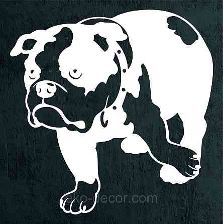 Декоративне настінне Панно «Бульдог», Декор на стіну 50*50 см, Білий Київ