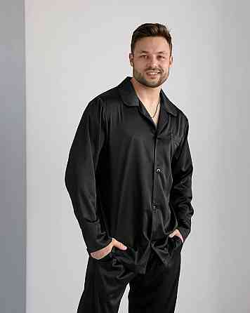 Мужская пижама шелк Черный XL Харьков