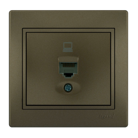 MIRA світло-коричневий перламутр Розетка внутрішня комп'ютерна зі вставкою Лезард Житомир