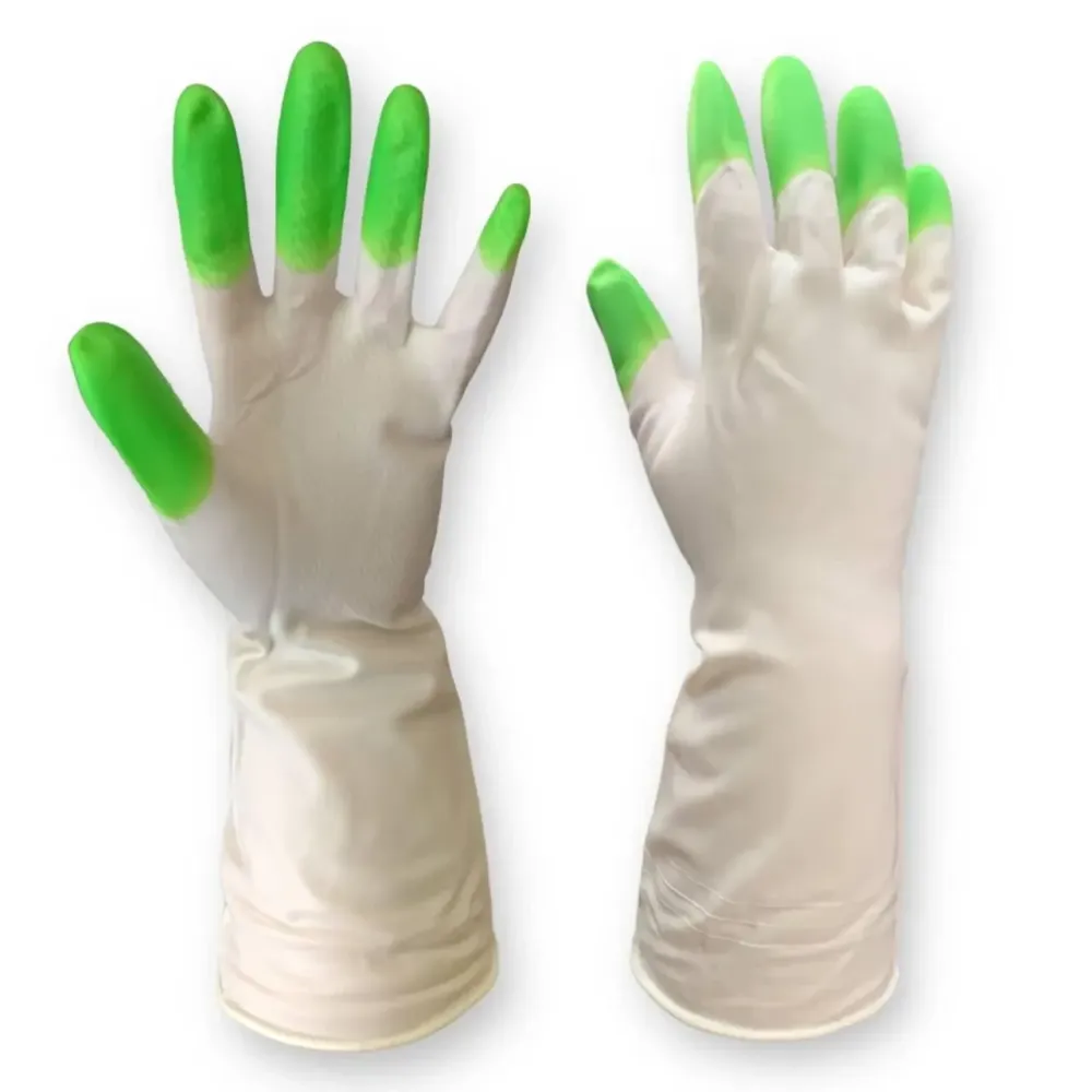 Гумові господарські рукавички Дельфін латексні водонепроникні з внутрішнім напиленням Харків - фото 3