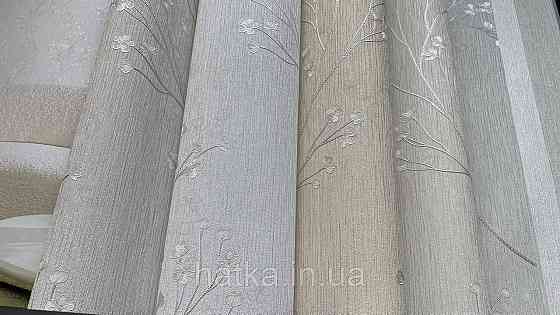 Шпалери вінілові на флізеліні Grandeco Anita 1,06х10 гілки квіти екостиль сірі Київ