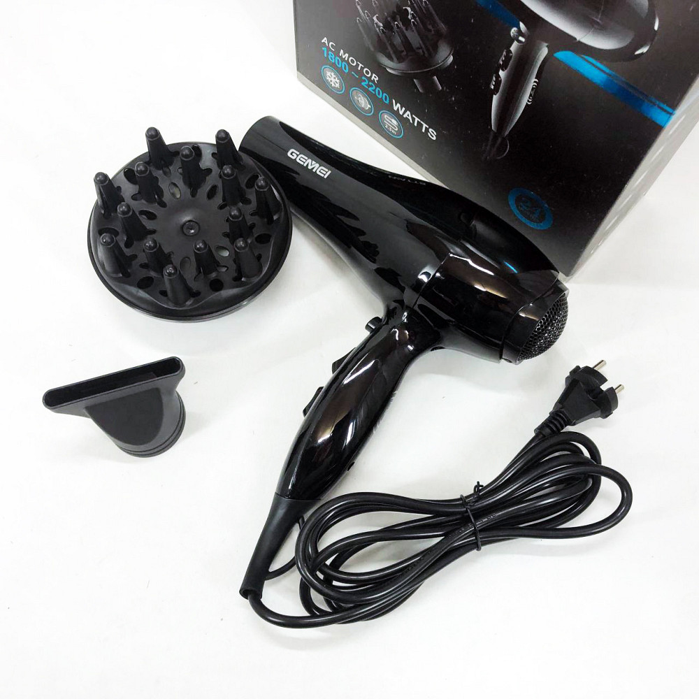 Потужний фен для волосся Gemei GM-103 2200 Вт, Електрофен з насадками, Фен без шкоди для волосся AC-53 Львів - фото 1