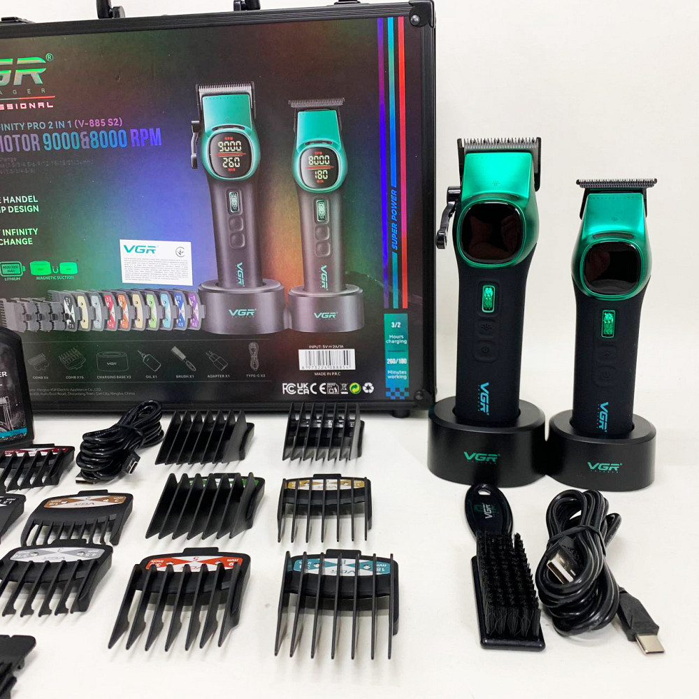 Електрична машинка для стрижки побутова VGR V-885 S2 GREEN, Машинка для стрижки від акб TW-64 Івано-Франківськ - фото 8