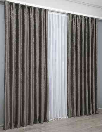 Шторна тканина оксамит (бархат) колекція "Афіна" Туреччина, висота 3м колір какао 1316ш Київ