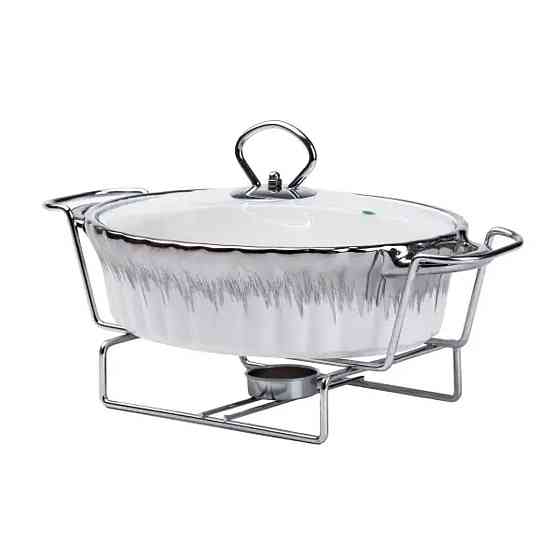 Марміт порцелянаовий на 1 л овальний з підігрівом 31×19×13 см HP1022 Київ