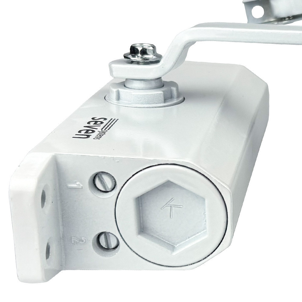 Доводчик двери 45-75 кг SEVEN DC-7743HP white (з механизмом фиксации) Киев - изображение 18