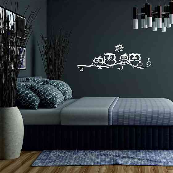 Декоративное настенное Панно «Совушки», Декор на стену 90*23 см, Белый Киев