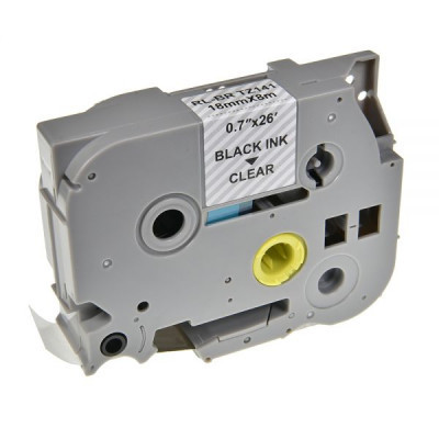 Стрічка для принтера етикеток UKRMARK RL-B-T141P-BK/CL, аналог TZE141. 18 мм х 8 м (900239) Вінниця - фото 1