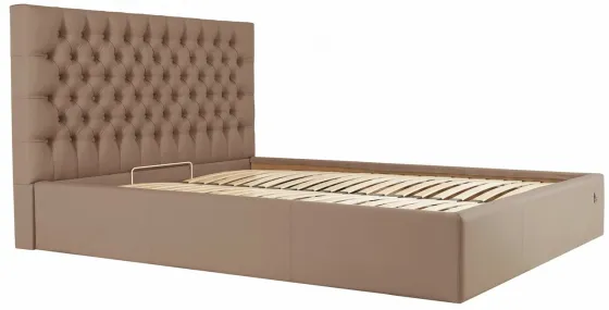 Кровать Двуспальная Cambridge VIP 180 х 190 см Fly 2213 С дополнительной металлической цельносварной рамой Светло-коричневый Киев