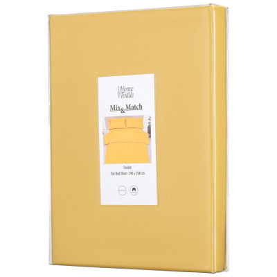 Простирадло Ardesto Mix&amp;Match 100% бавовна, сатин жовтий 240х260 см (ART2426FSS) Вінниця - фото 2