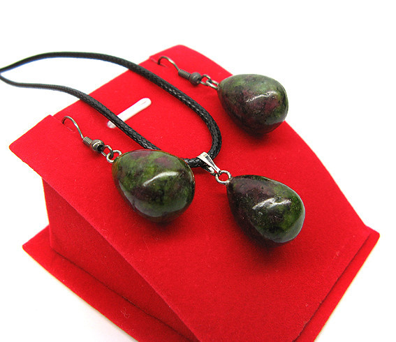 Кулон і сережки з натурального циозиту Київ - фото 1