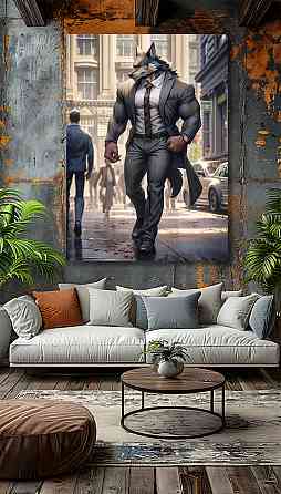 Картина Холсті в спортзал  Вовк  KLM_11 Киев