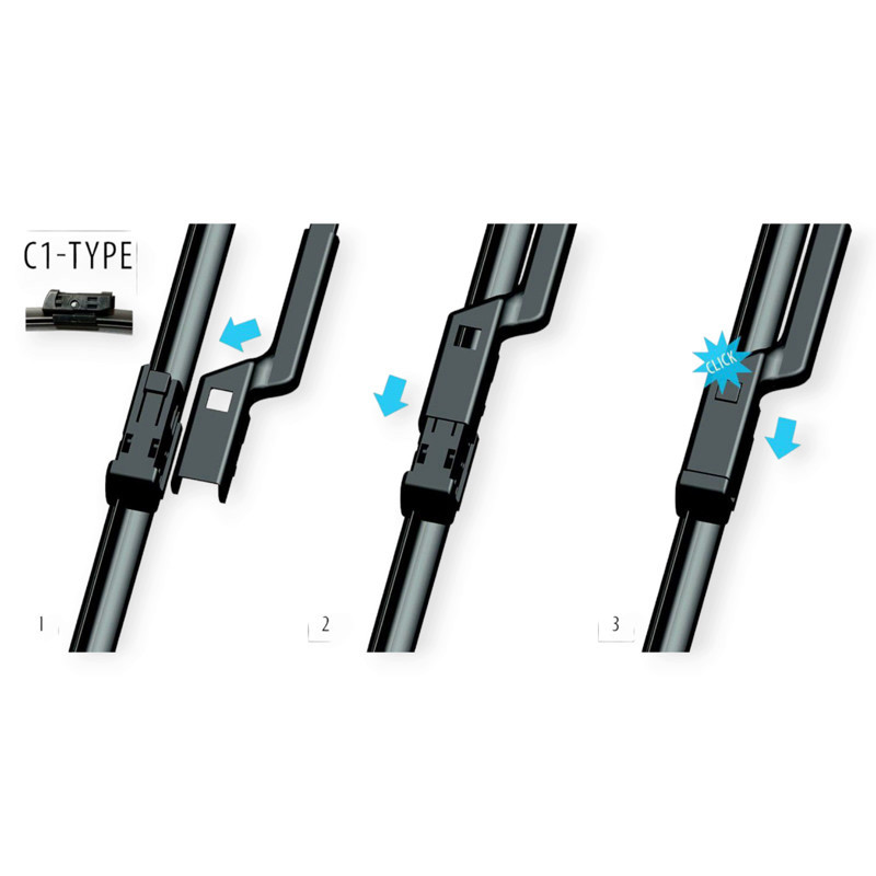Щітки двірника oximo безкаркасні модельні (к-т 2шт) c1-type 700 + 650 мм Мукачево - фото 3