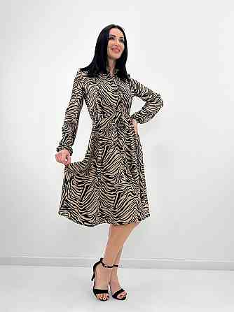 Повседневное платье миди Kate 42-44, Трехнитка начес, Капучино Киев