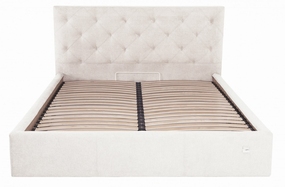 Ліжко Двоспальне Bristol VIP 180 х 200 см Місті Milk З додатковою металевою цільнозварною рамою Бежевий Дніпро - фото 13
