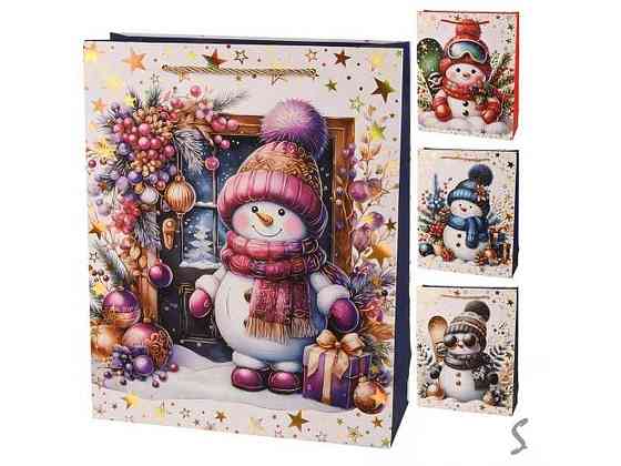 Пакет новорічний S Snowman 18*23*8см паперовий R34606 ТМ STENSON Київ