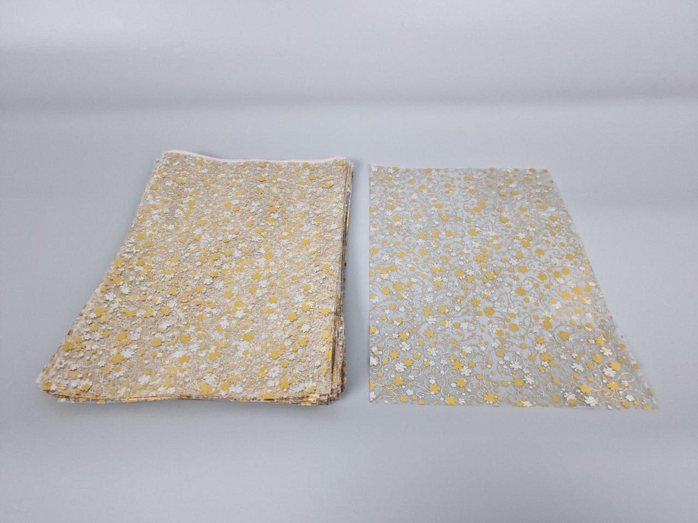 Пакет із малюнком для пакування подарунків (20*30) No382 (6) "Золоті квіти" (100 шт.) Харків - фото 1