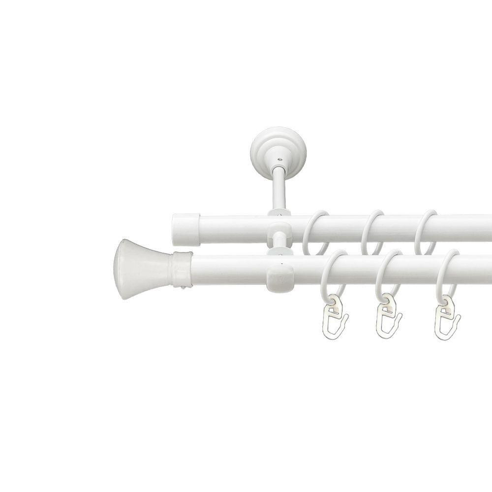 Карниз Orvit Люксор металевий дворядний відкритий гладка труба кільце металеве Арктіс 19\19 мм 240 см (00-00021271) Львів - фото 1