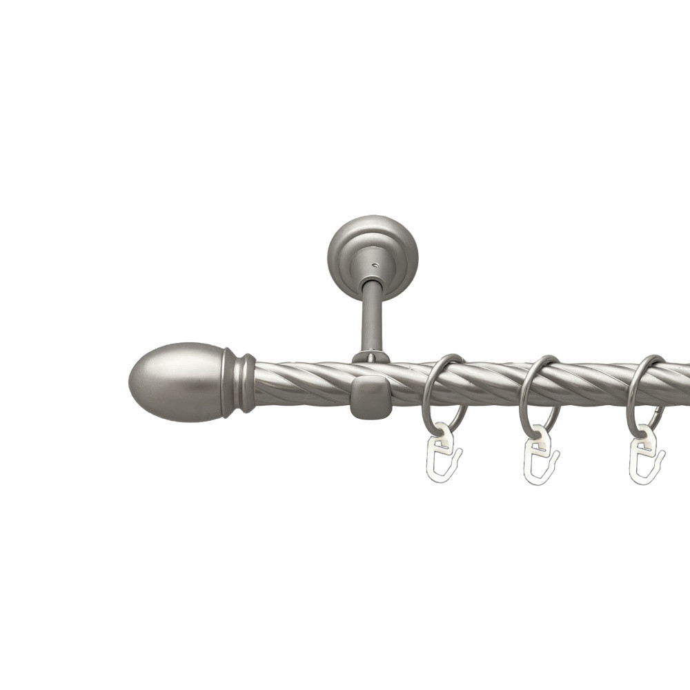 Карниз Orvit Белуно металевий однорядний відкритий скручена труба кільце металеве Сатин 19 мм 160 см Львов - изображение 1