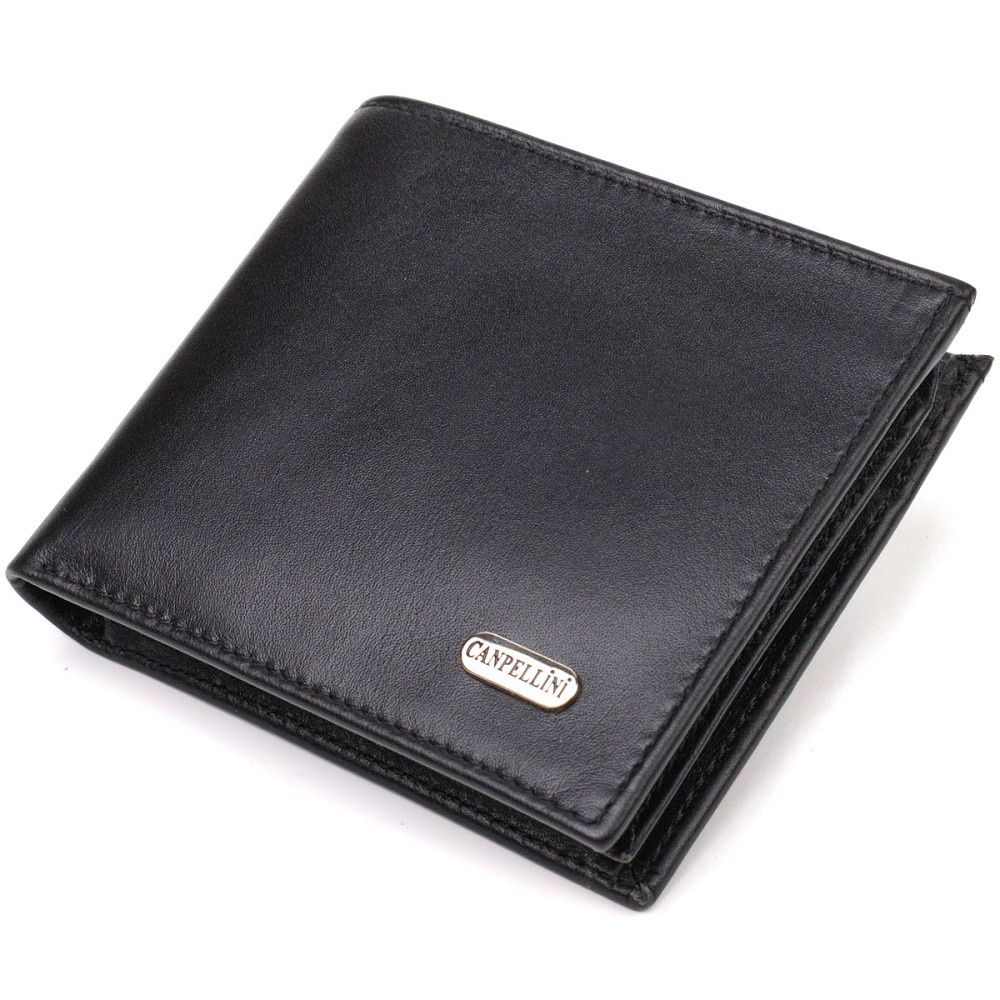 Классическое мужское портмоне из натуральной гладкой кожи CANPELLINI 21786 Черное Киев - изображение 10
