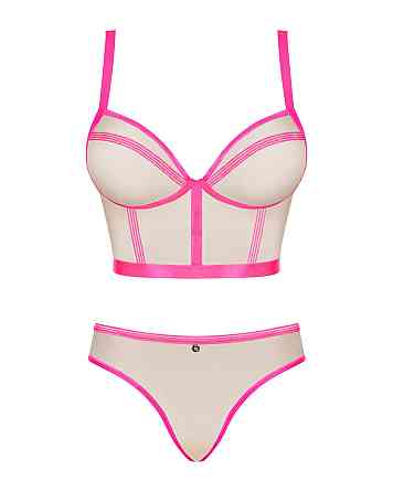 Комплект Obsessive топ и трусики, телесно-розовый, L/XL Sex Aura Киев