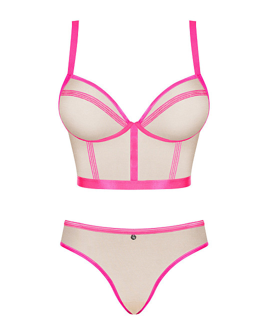 Комплект Obsessive топ и трусики, телесно-розовый, L/XL Sex Aura Киев - изображение 5
