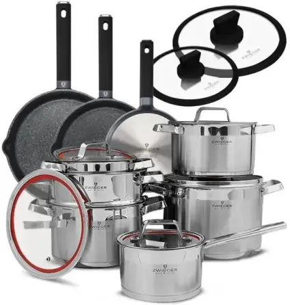 Zwieger Klassiker Комплект Garnków Z Pokrywkami 11 El + Сковорідки Vesna 20 24 28Cm +Кришки (Zwk28) Київ