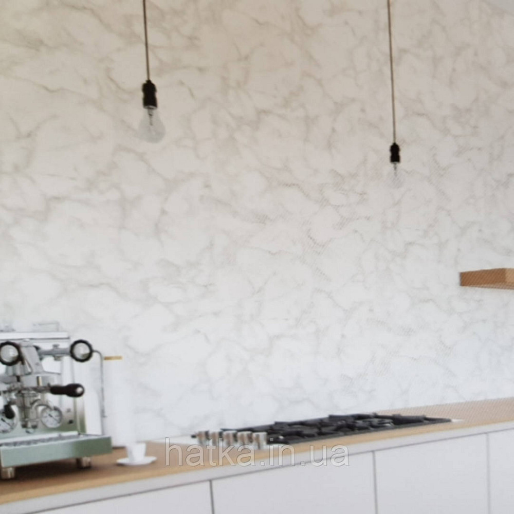 Шпалери вінілові на флізелін Marburg 31737 Imagine штукатурка під мармур сірі на білому тлі Київ - фото 1
