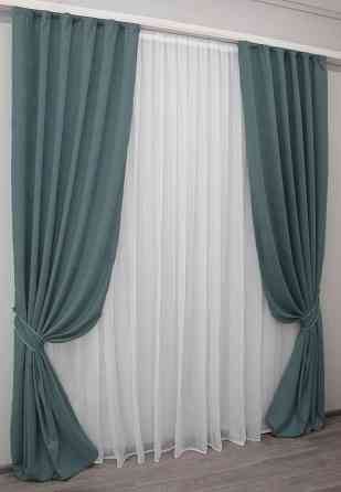 Комплект готових штор VR-Textil Мікровелюр SPARTA № 965ш Сіро-блакитний 150х285 см 2 шт (30-764) Київ