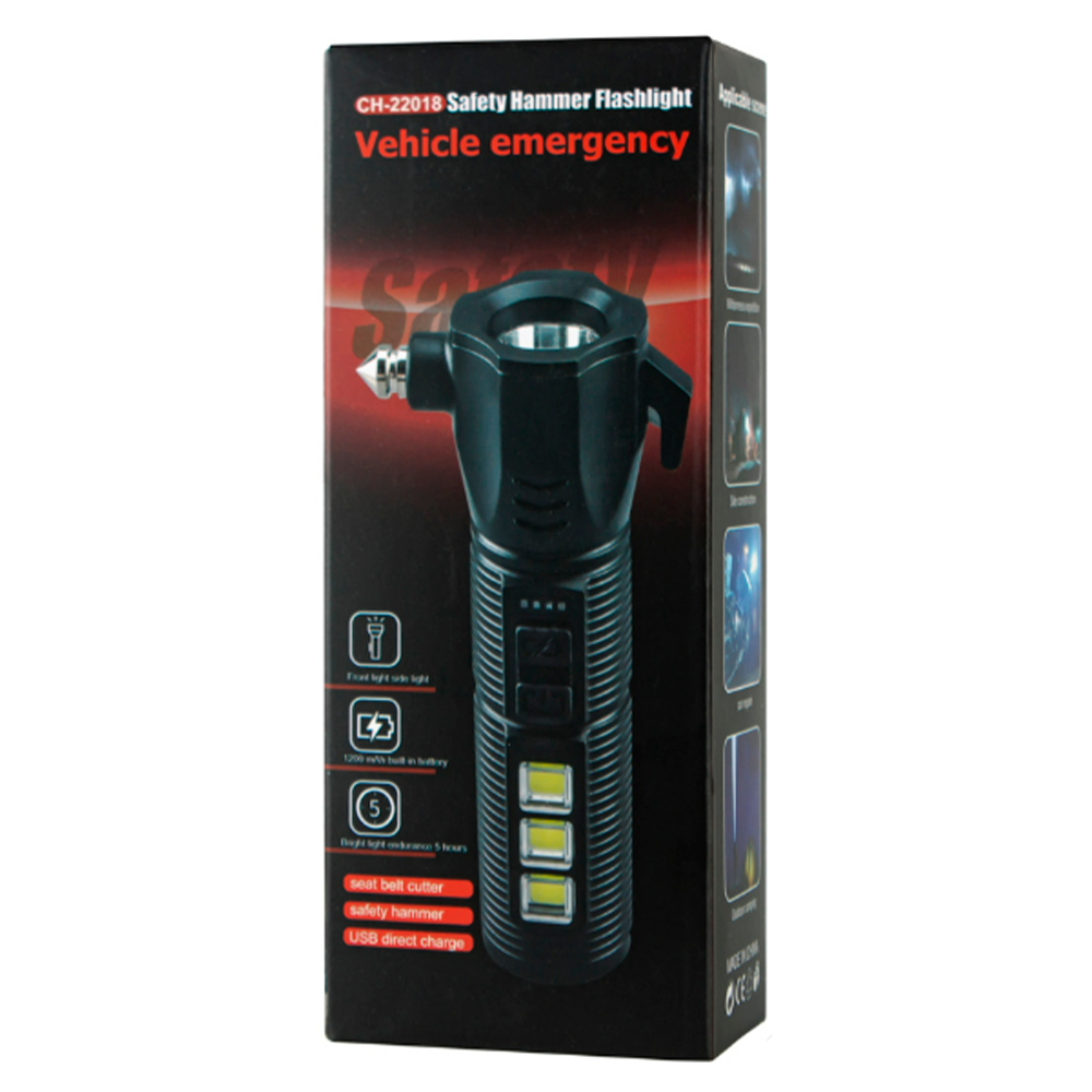 Автомобільний аварійний ліхтарик зі склобоєм та USB,COB-LED,22018 SBR Київ - фото 9