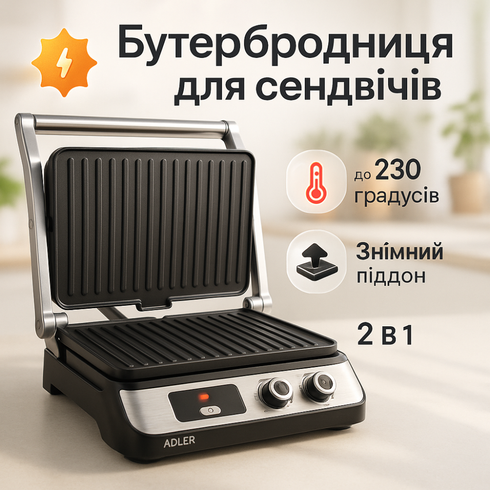 Бутербродниця гриль сендвічниця, Гриль для м'яса з притиском настільний для овочів MO-12 Львів - фото 16