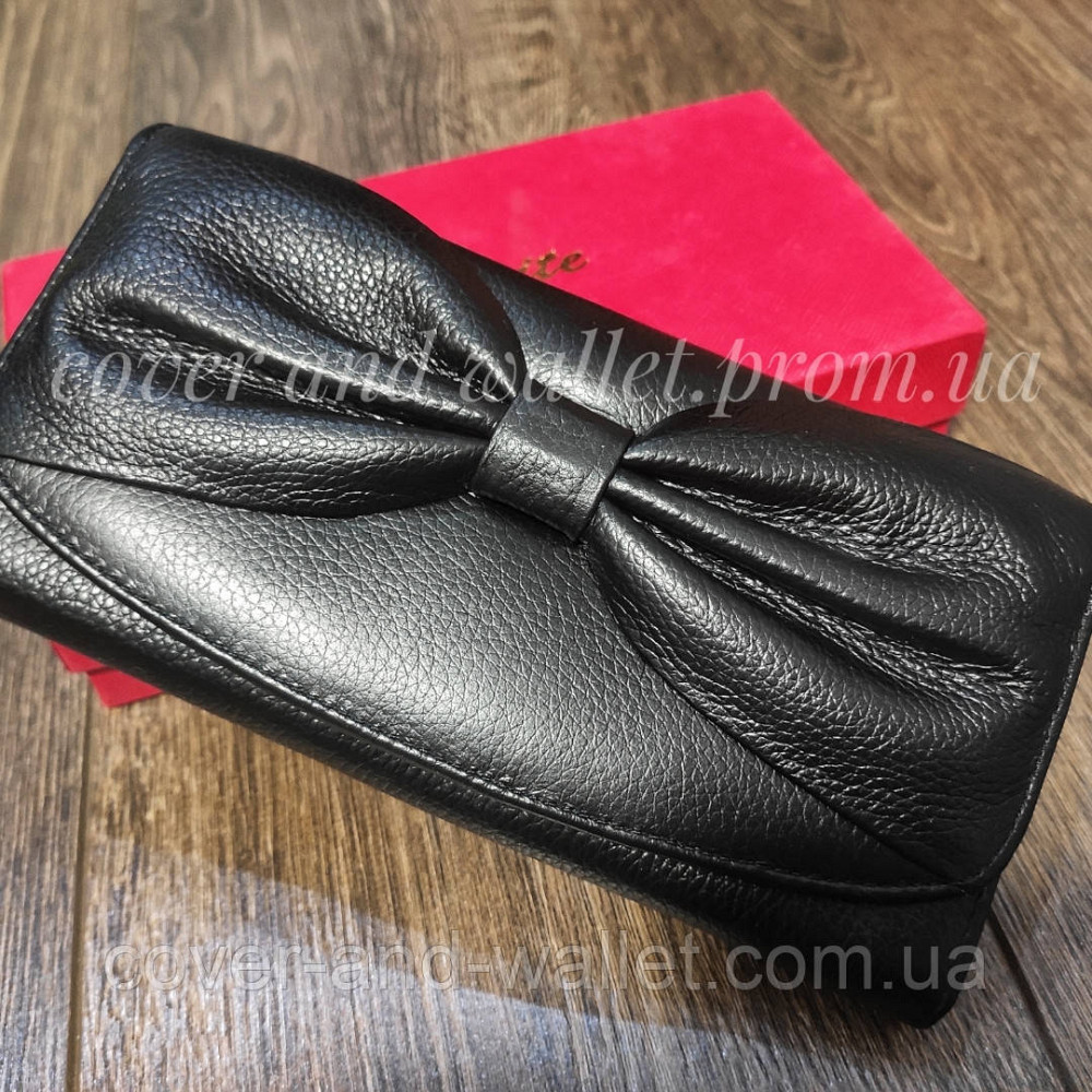 Женский кожаный кошелек с монетницей снаружи Salfeite черный Киев - изображение 2