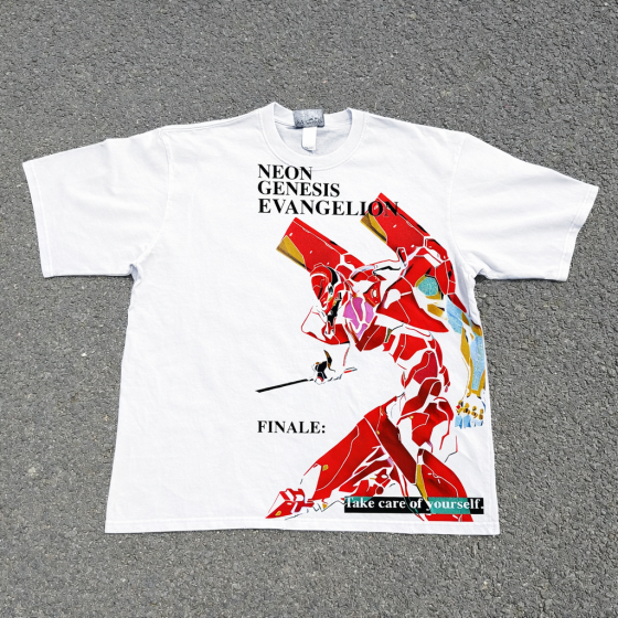 Футболка мужская с принтом аниме Неон Генезис Евангелион Ева Унит оверсайз (S/M/L) Белый Днепр
