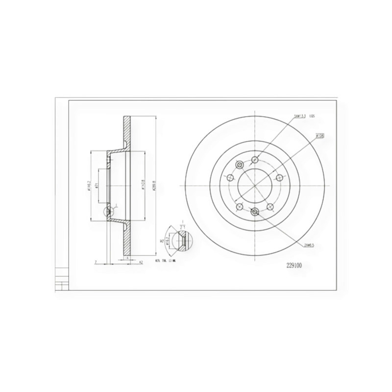 Диск тормозной Fiat Scudo (2007-) задний (290mm14mm) Мукачево - изображение 1