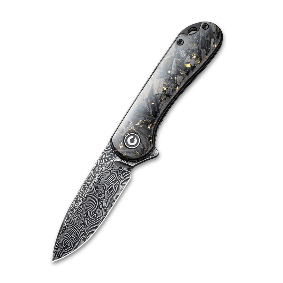 Нож складной карманный Civvi Elementum, (7.5 см) Damascus / Carbon Fiber серый Киев - изображение 1