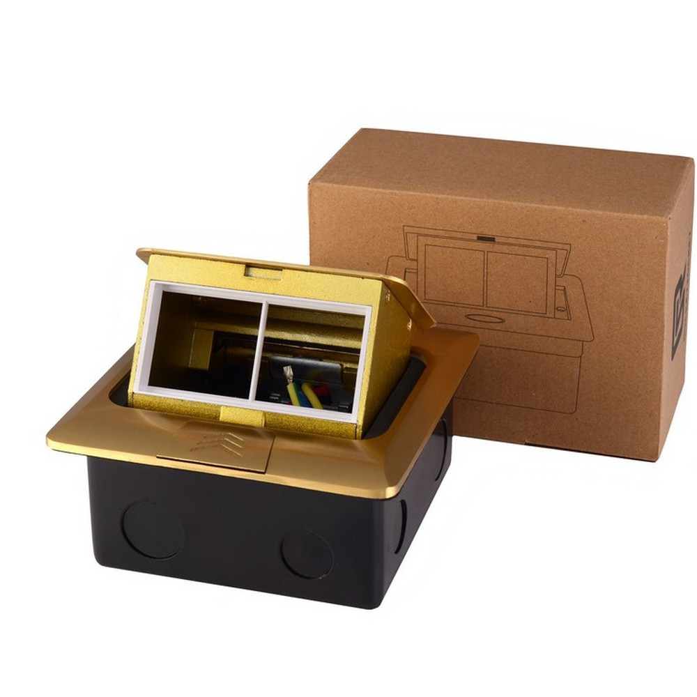 Розетковий люк підлоговий LIVOLO золотий, вбудований у підлогу, пустий корпус без розеток для наповнення будь-якими модулями, з кришкою, IP44, алюміні Коломыя - изображение 8