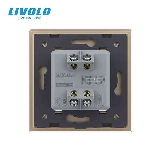 LIVOLO Одноклавішний перехресний вимикач Livolo золото скло (VL-C7FCMM10A-2AP) Коломыя