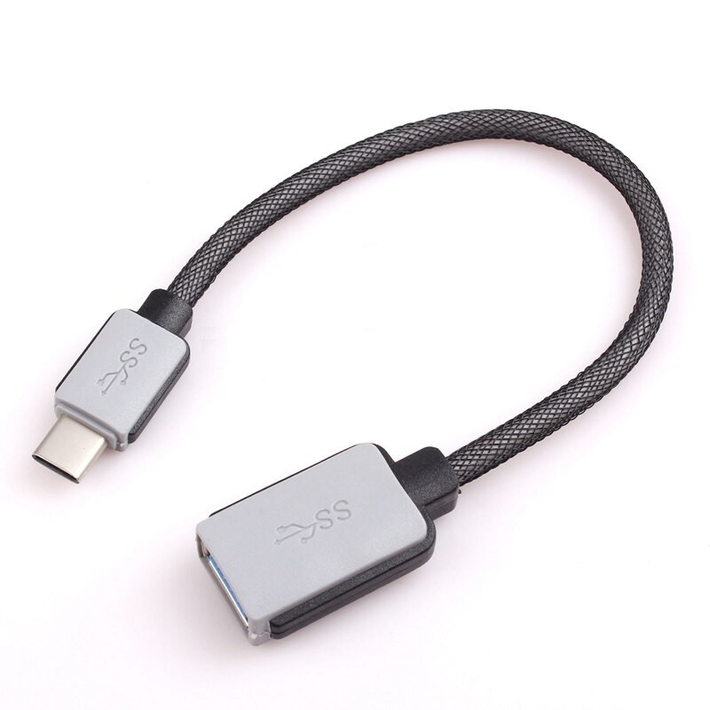 Перехідник USB 3.1 Type-C  -->USB AF (OTG) кабель 0.2м, обплетення, OEM Вінниця - фото 1