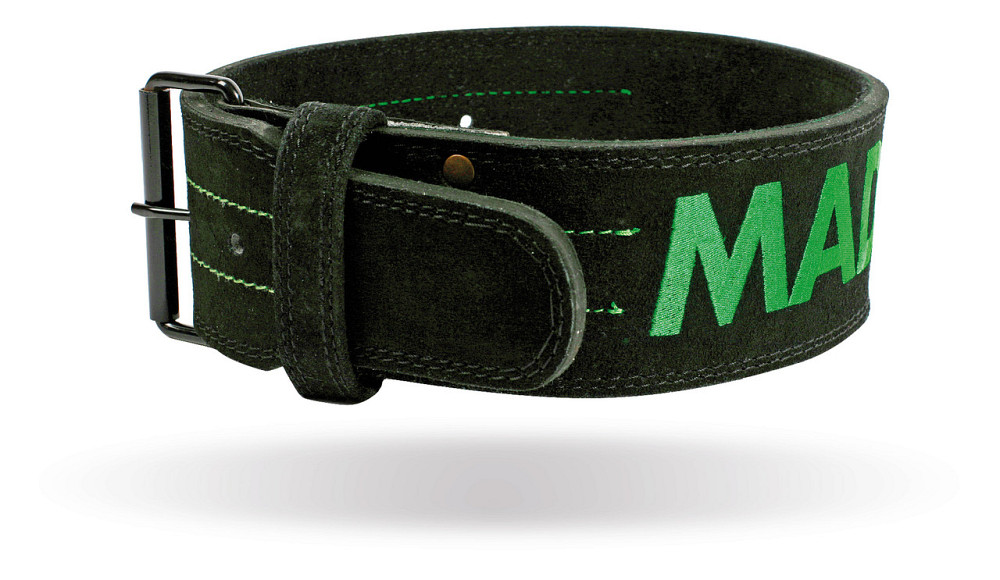 Пояс для важкої атлетики MadMax MFB-301 Suede Single Prong шкіряний Black/Green M Луцьк - фото 10